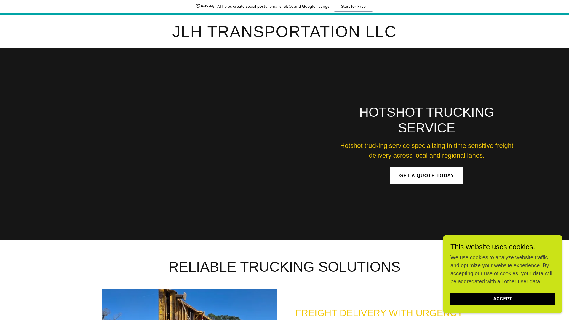website screenshot of https://jlhtransportation.net/