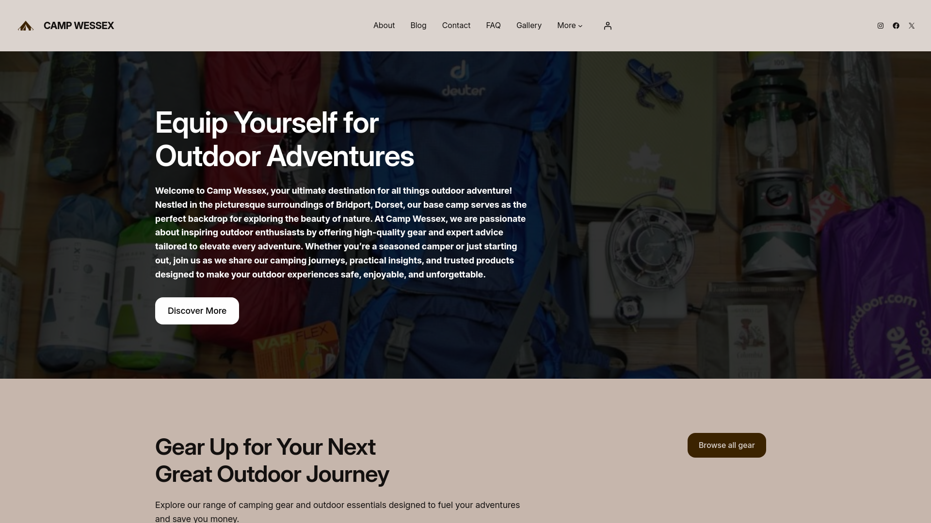 website screenshot of https://campwessex.uk/