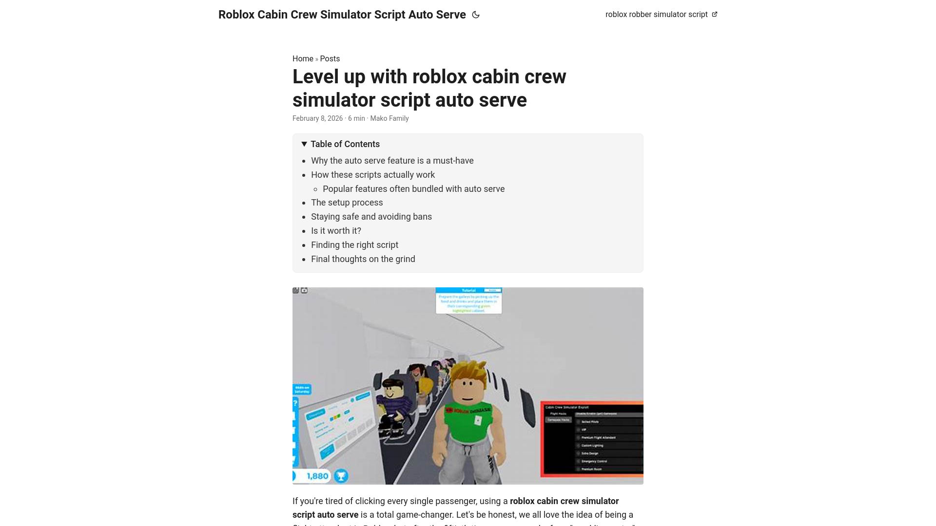 website screenshot of https://roblox-cabin-crew-simulator-script-auto-serve.pages.dev/