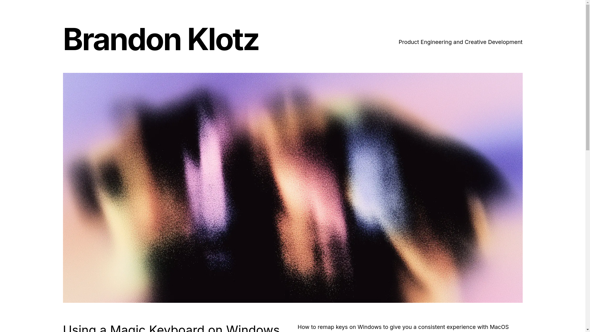 website screenshot of https://brandonklotz.dev/