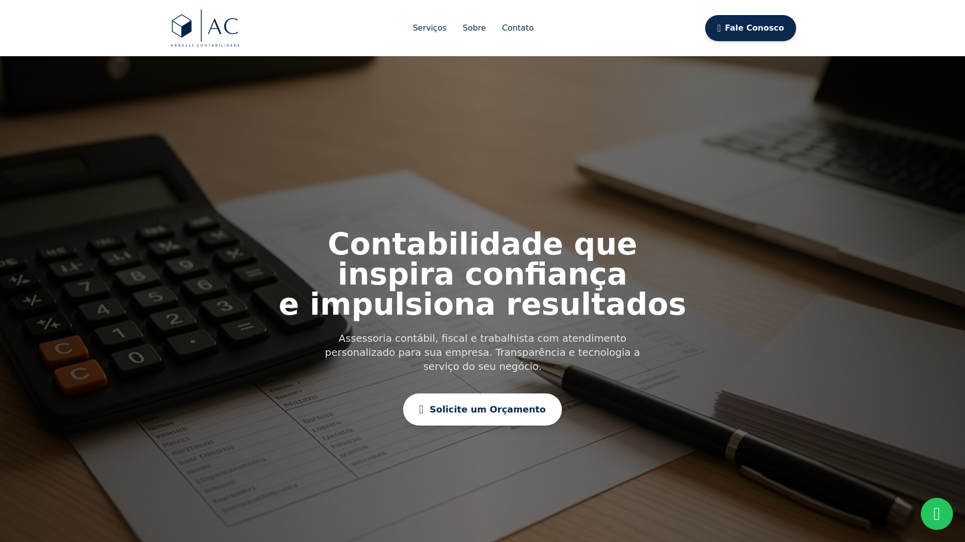 website screenshot of https://arbellicontabilidade.com.br/