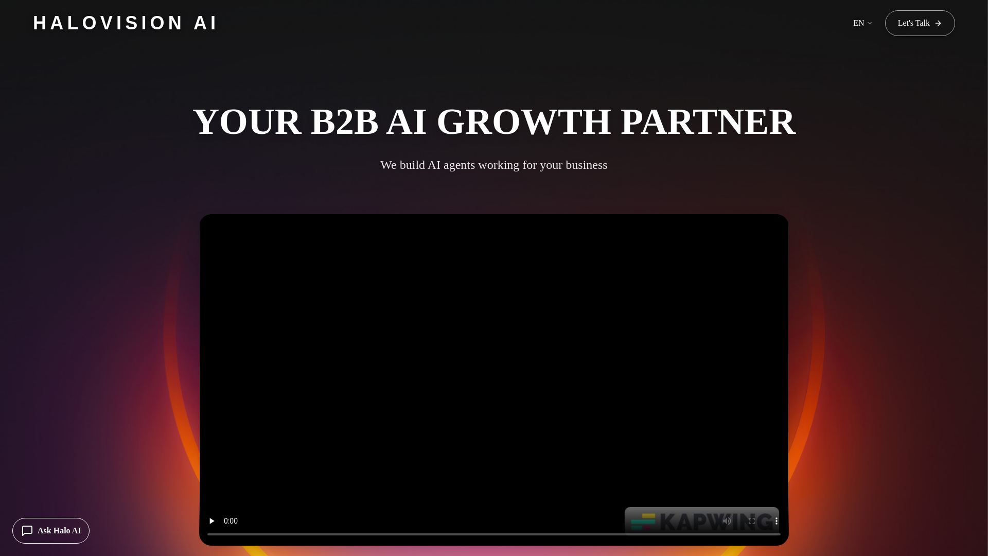 website screenshot of https://halovisionai.cloud/