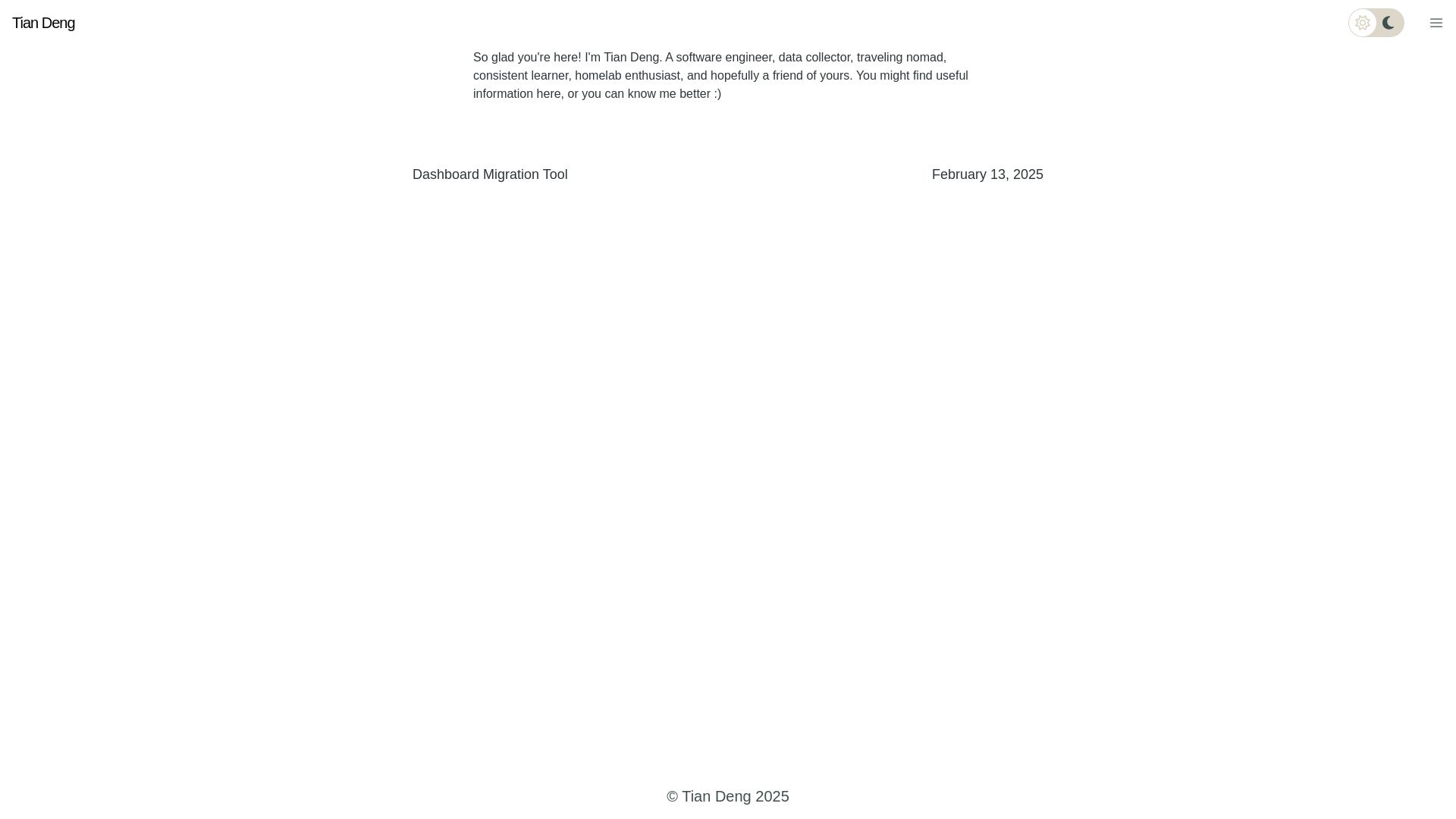 website screenshot of https://tian-deng-blog.pages.dev/