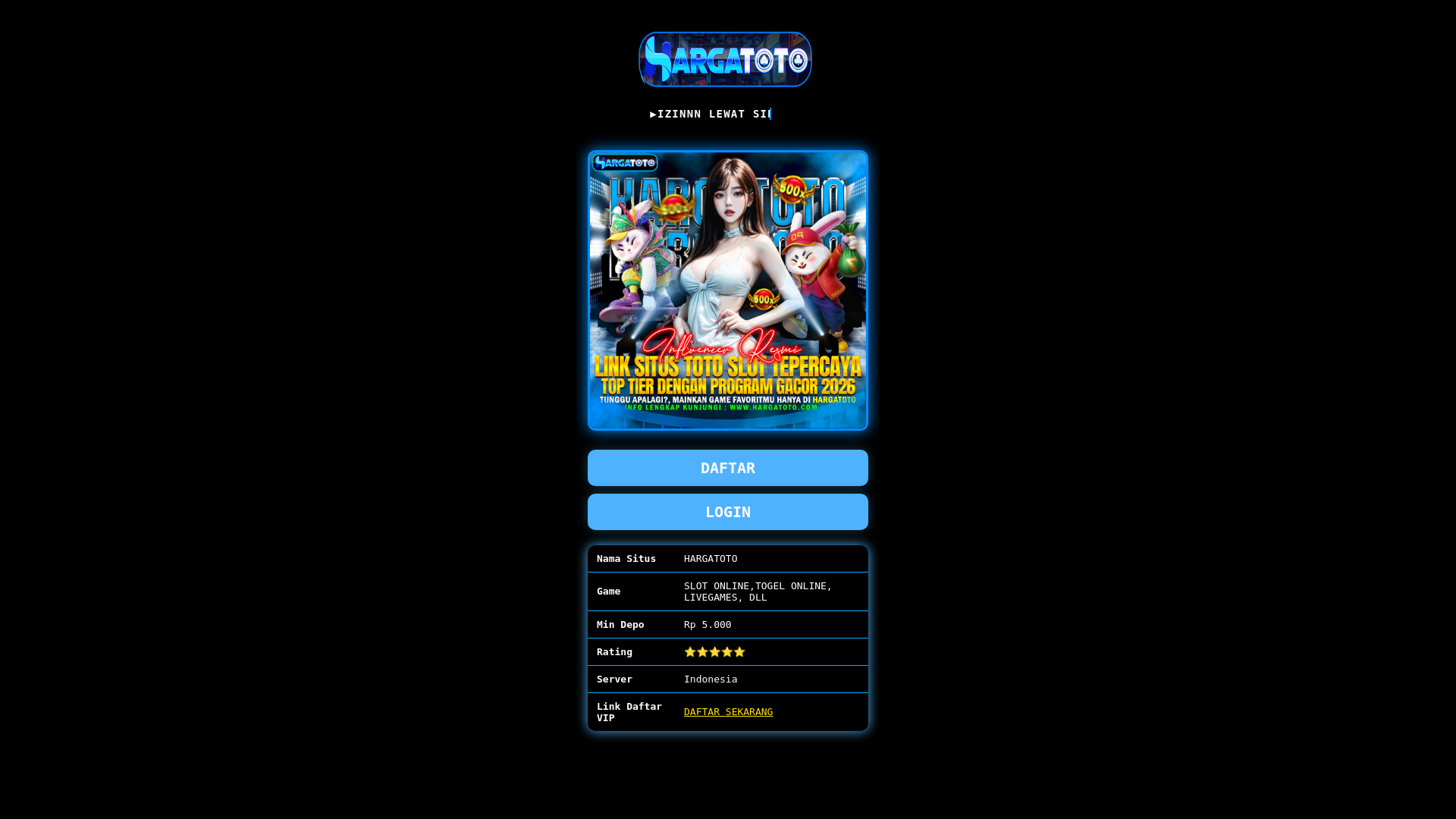 website screenshot of https://influencer-slot-gacor.pages.dev/