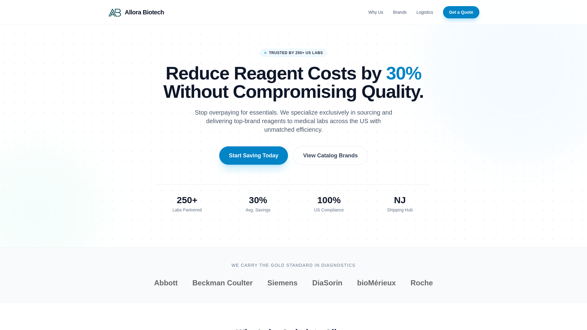 website screenshot of https://perfectlabreagents.com