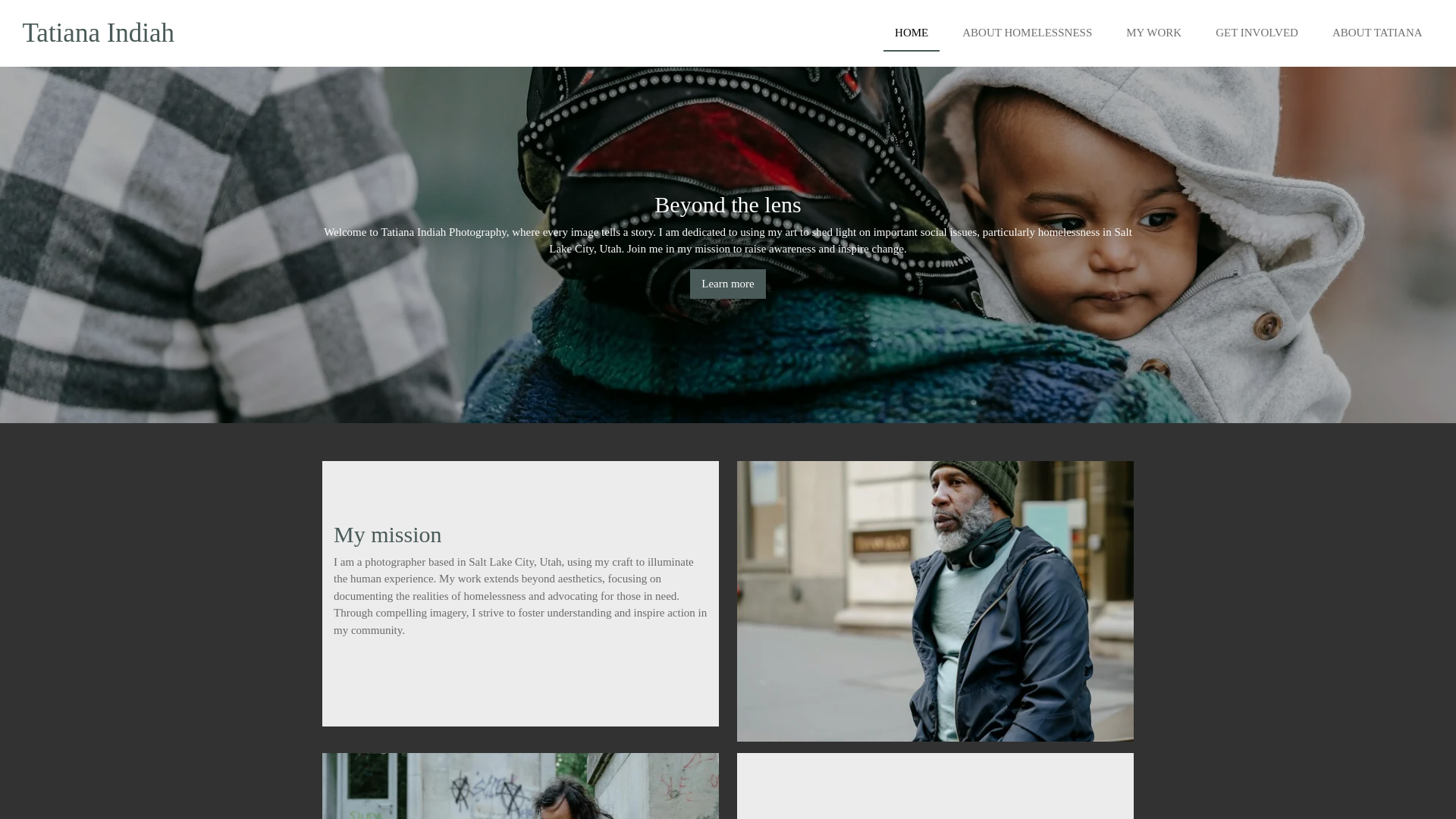 website screenshot of https://tatianaindiah.org