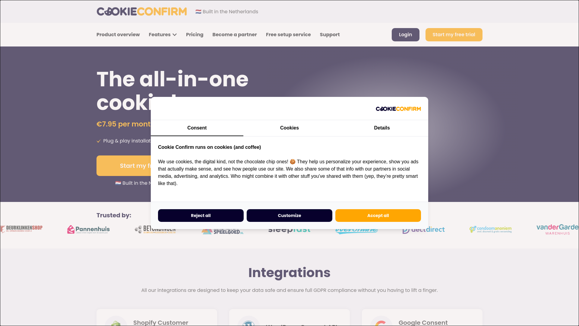 website screenshot of https://becookiesconfirm.com/