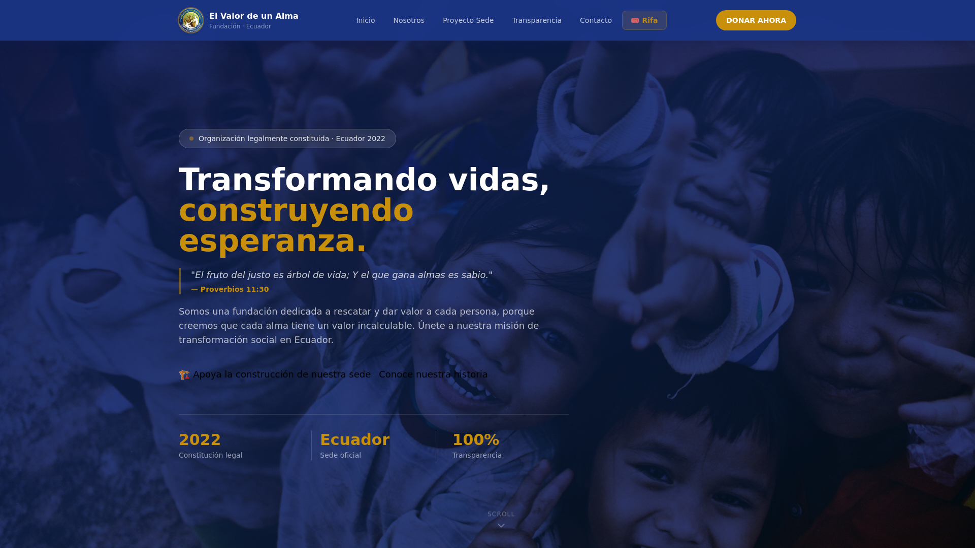 website screenshot of https://fundacion-el-valor-de-un-alma-pages.pages.dev/