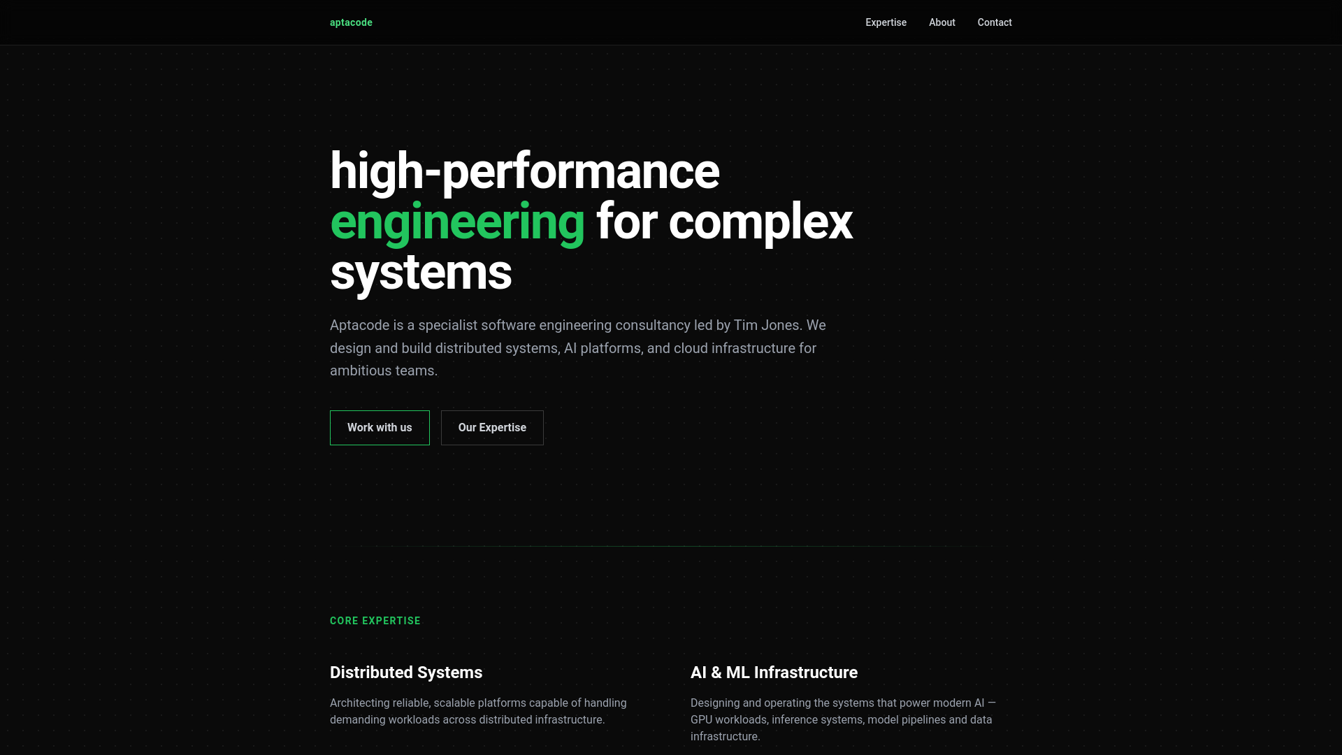 website screenshot of https://aptacode.pages.dev/