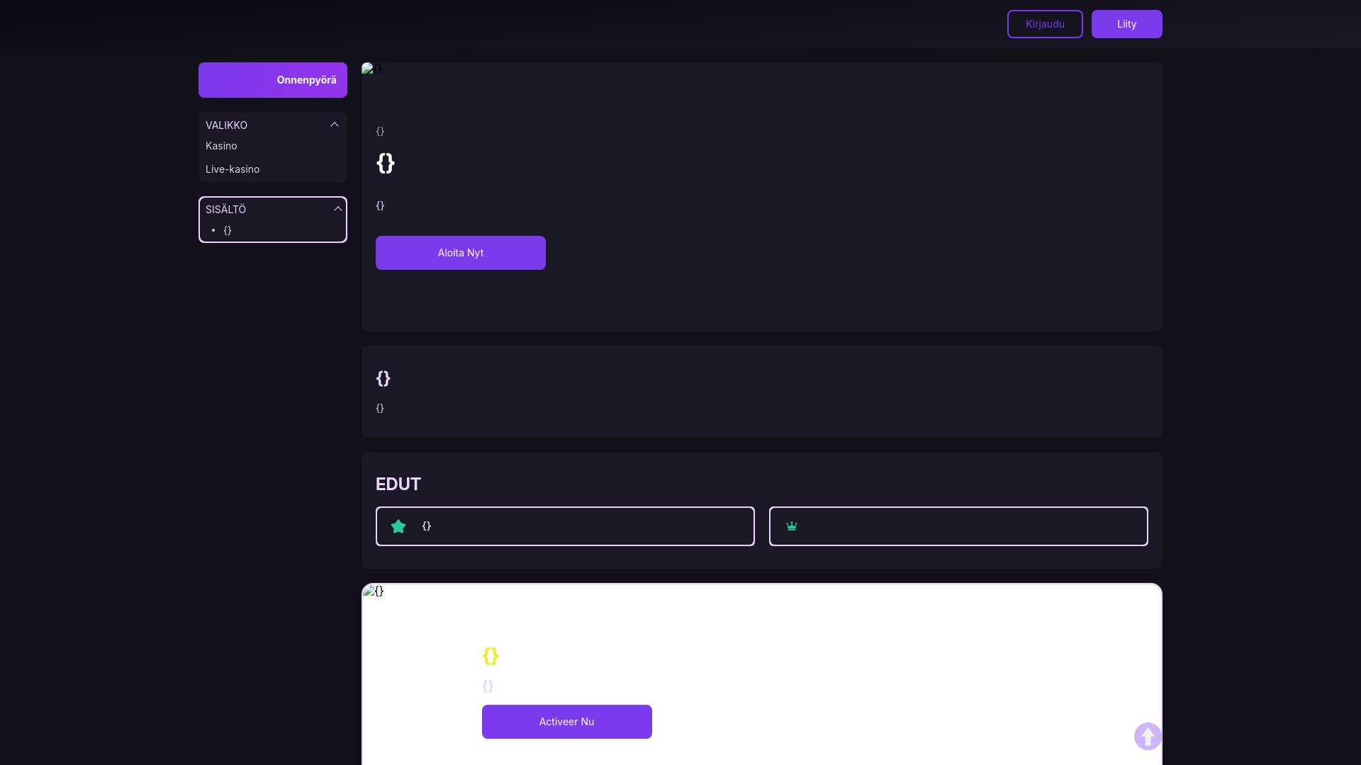 website screenshot of https://lyrabet.fi