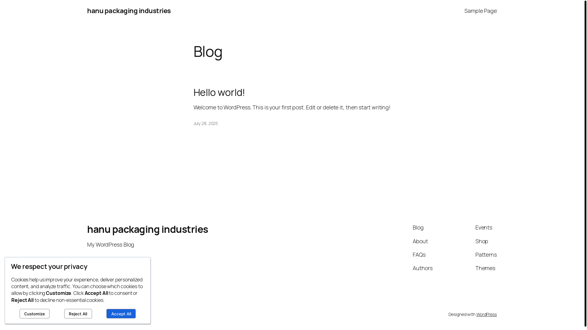 website screenshot of https://hanupackagingindustries.com/