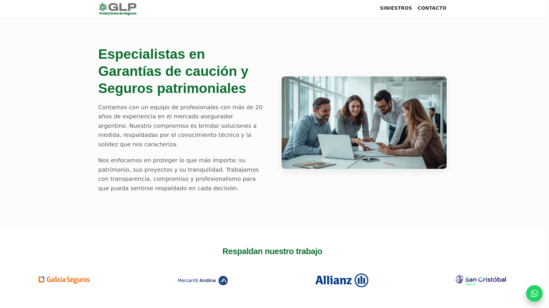 website screenshot of https://glpasesores.com.ar/