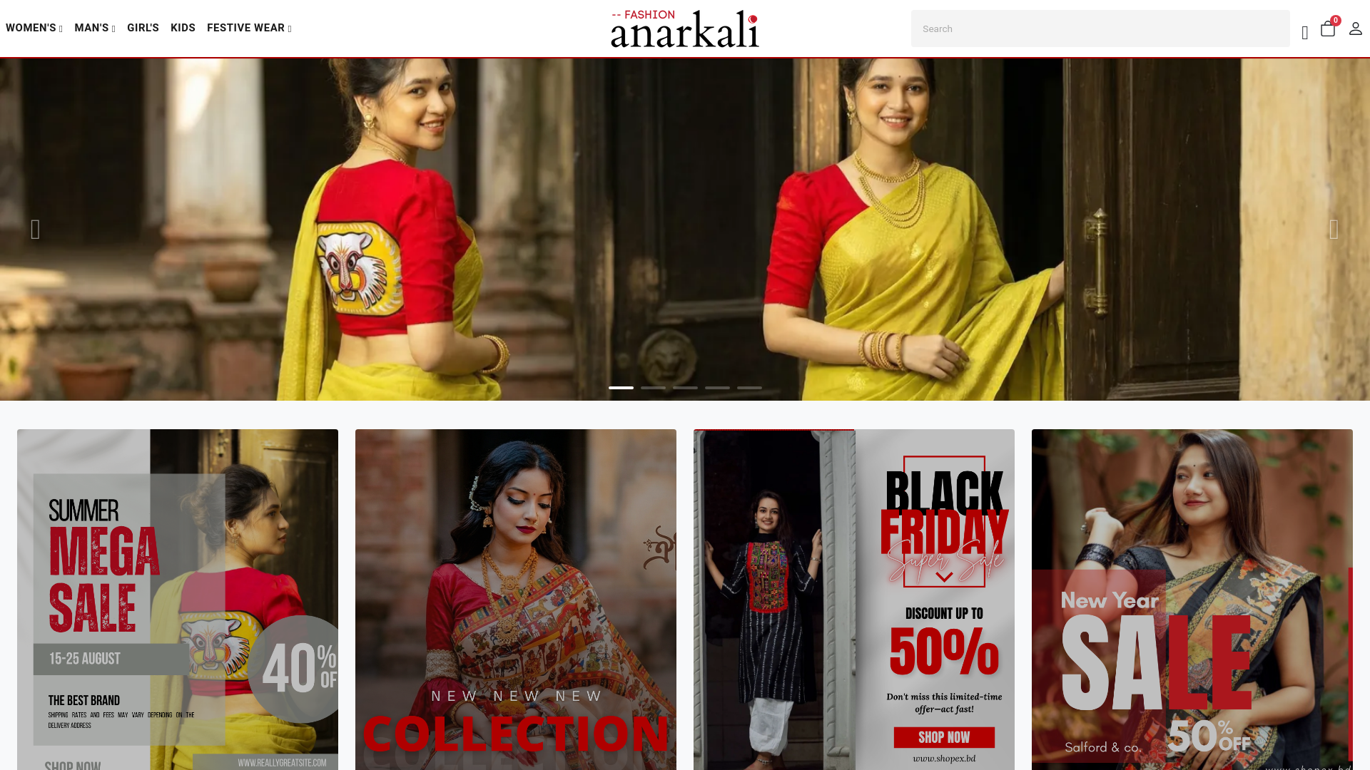 website screenshot of https://anarkali.shopex.bd/