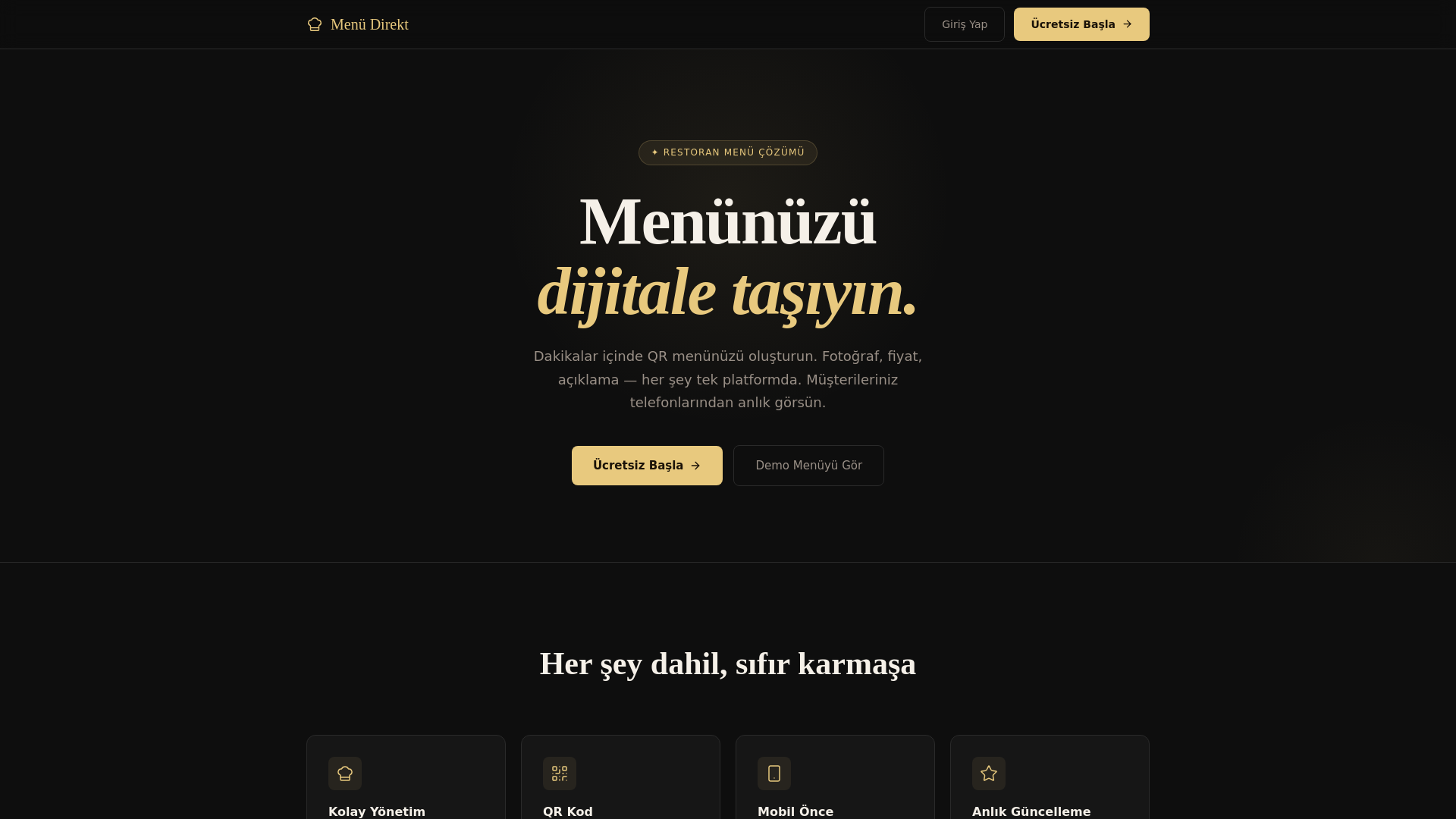 website screenshot of https://menudirektsiparis.com.tr/