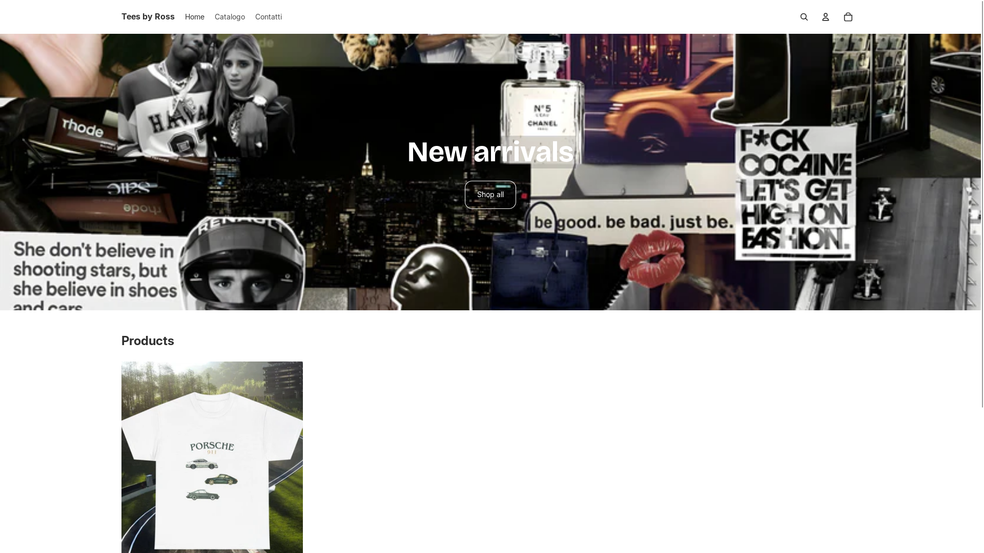 website screenshot of https://teesbyross.com/