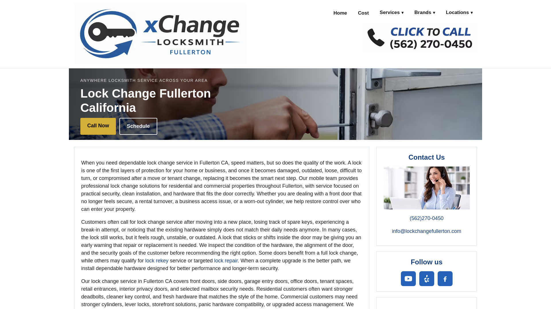 website screenshot of https://lockchangefullerton.com