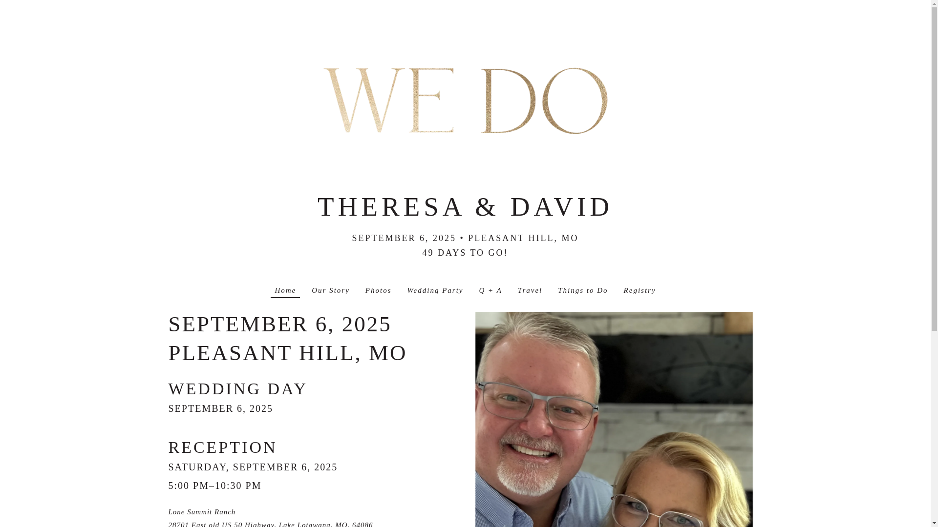 website screenshot of https://davidandtheresawedding.com/
