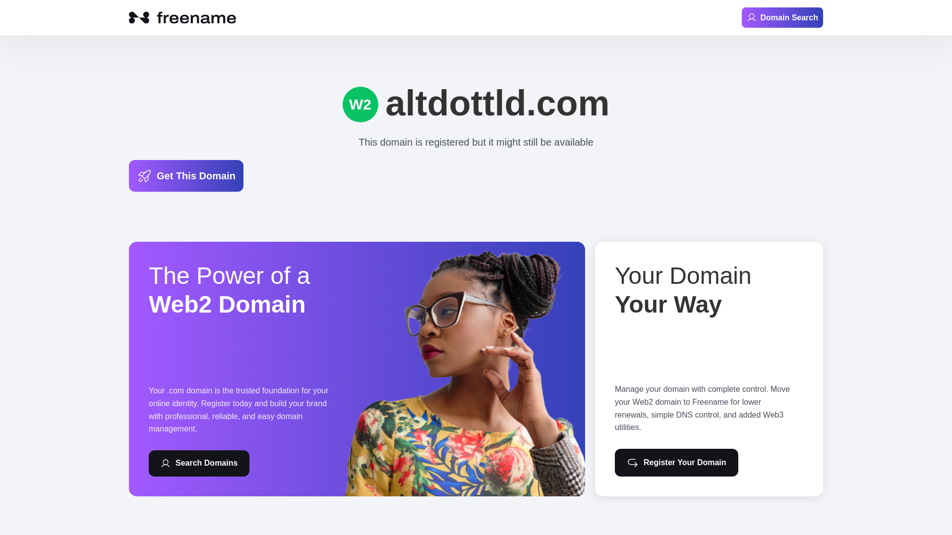website screenshot of https://altdottld.com