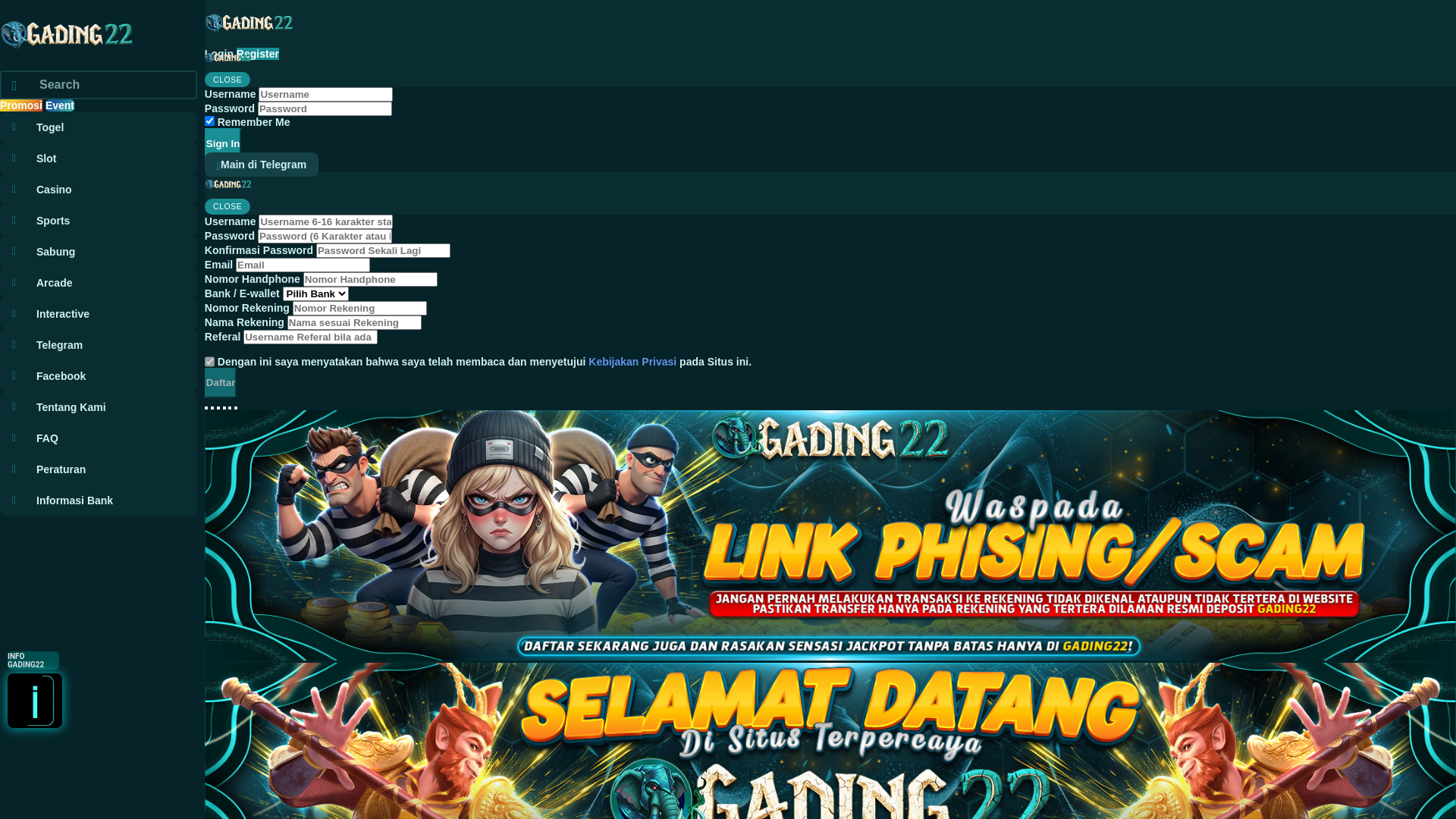 website screenshot of https://gading22platinum.space/
