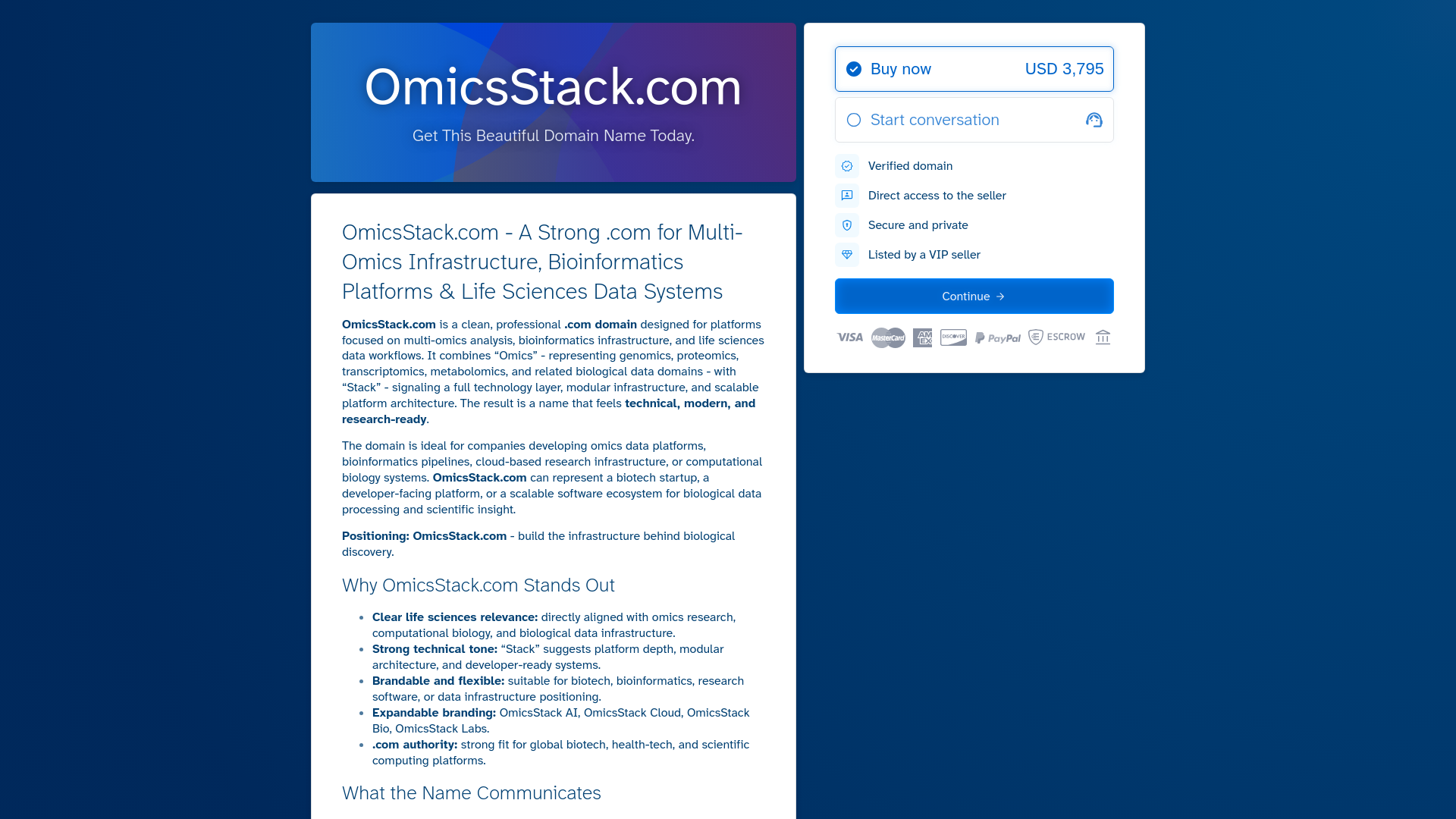 website screenshot of https://omicsstack.com
