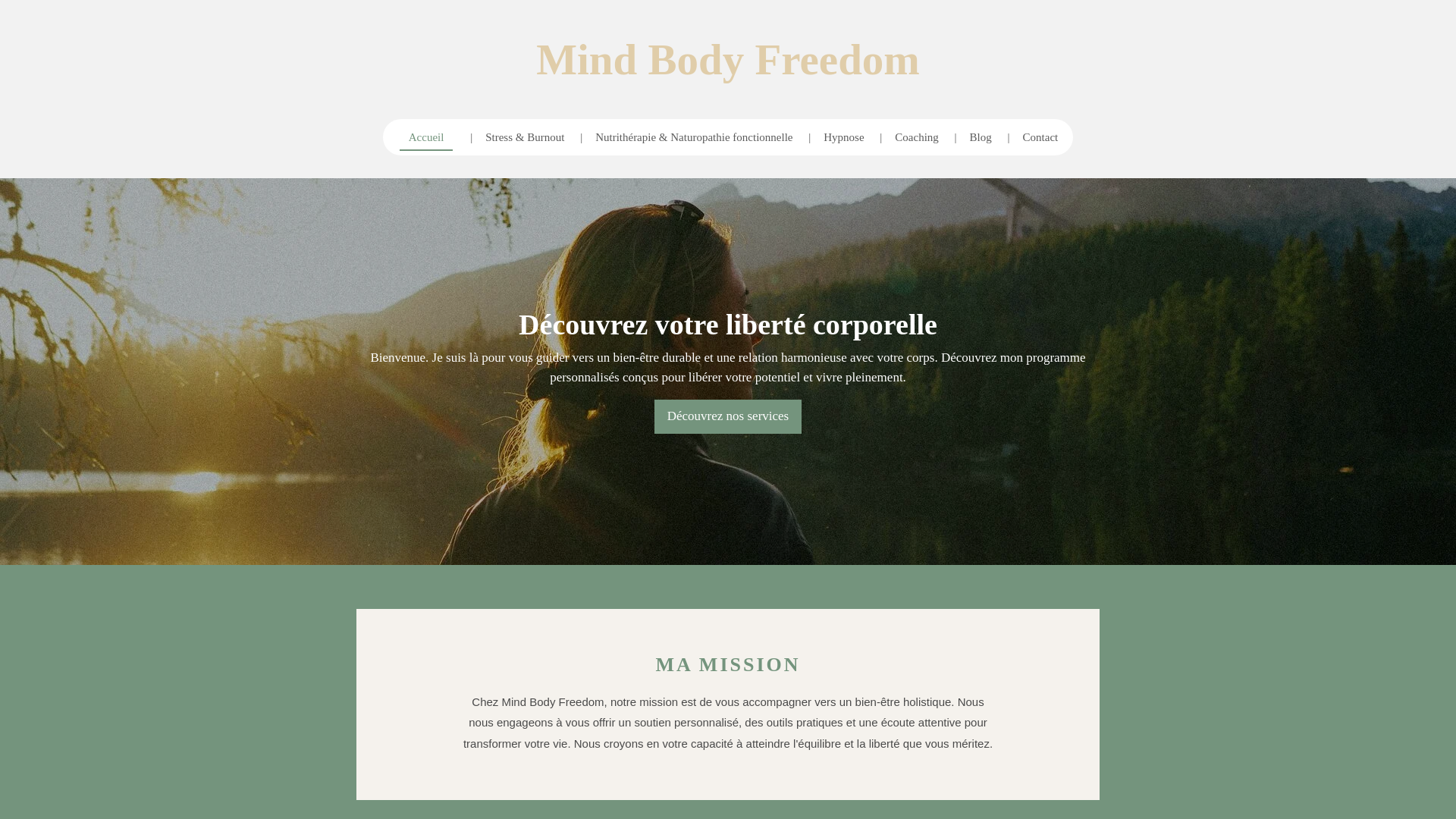 website screenshot of https://mindbodyfreedom.be/