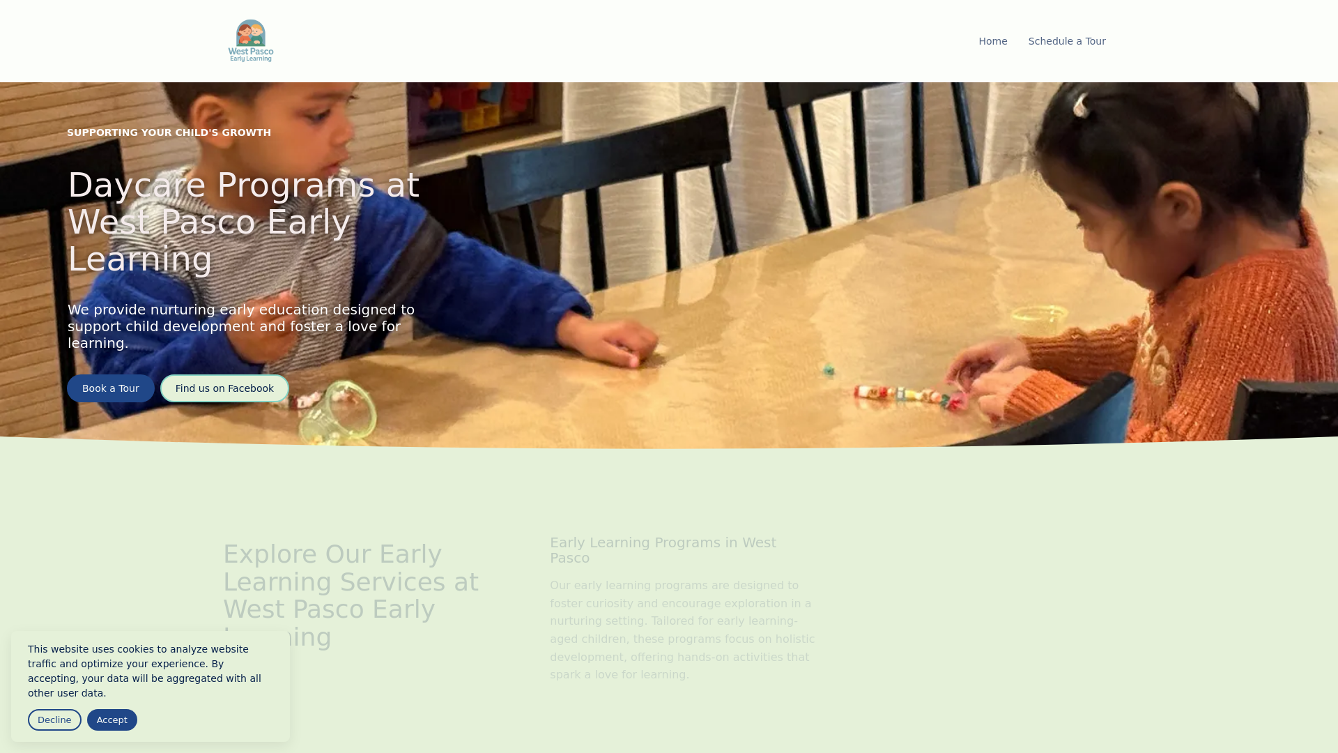 website screenshot of https://westpascokids.com/
