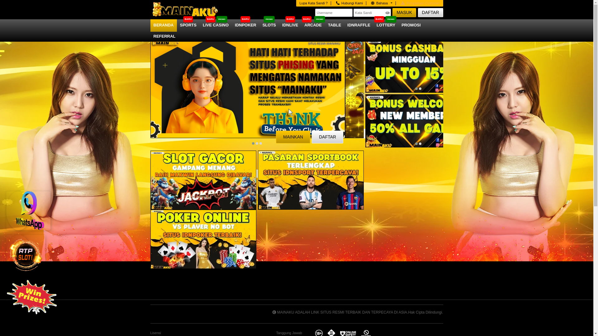 website screenshot of https://mainaku.rest/