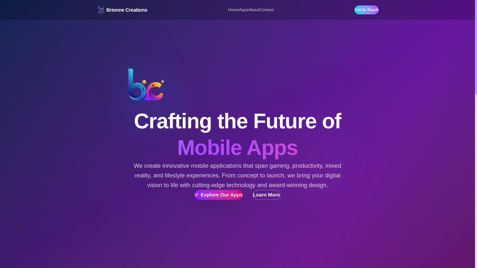 website screenshot of https://brionnecreations.com/