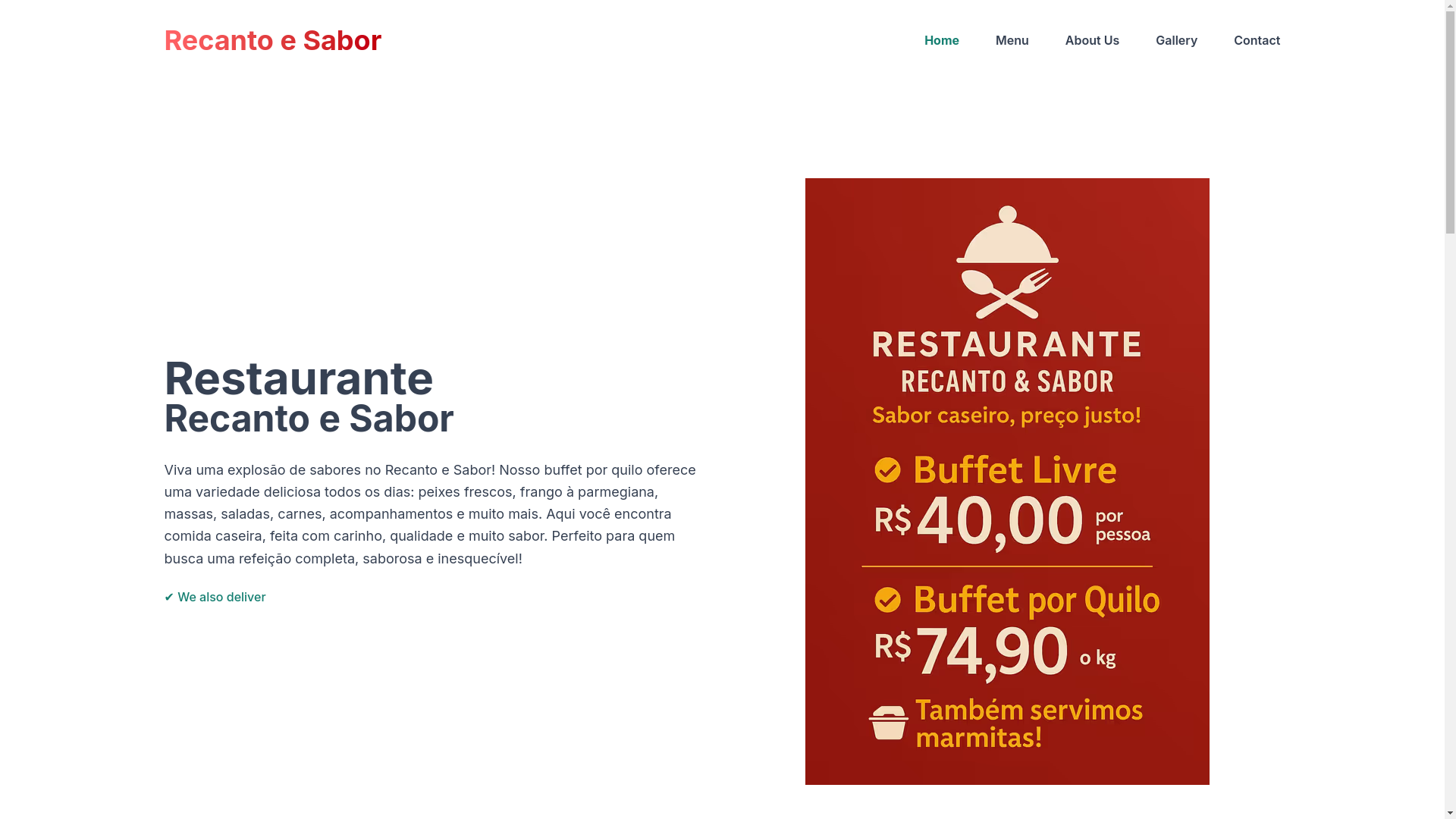 website screenshot of https://recantoesabor.com/