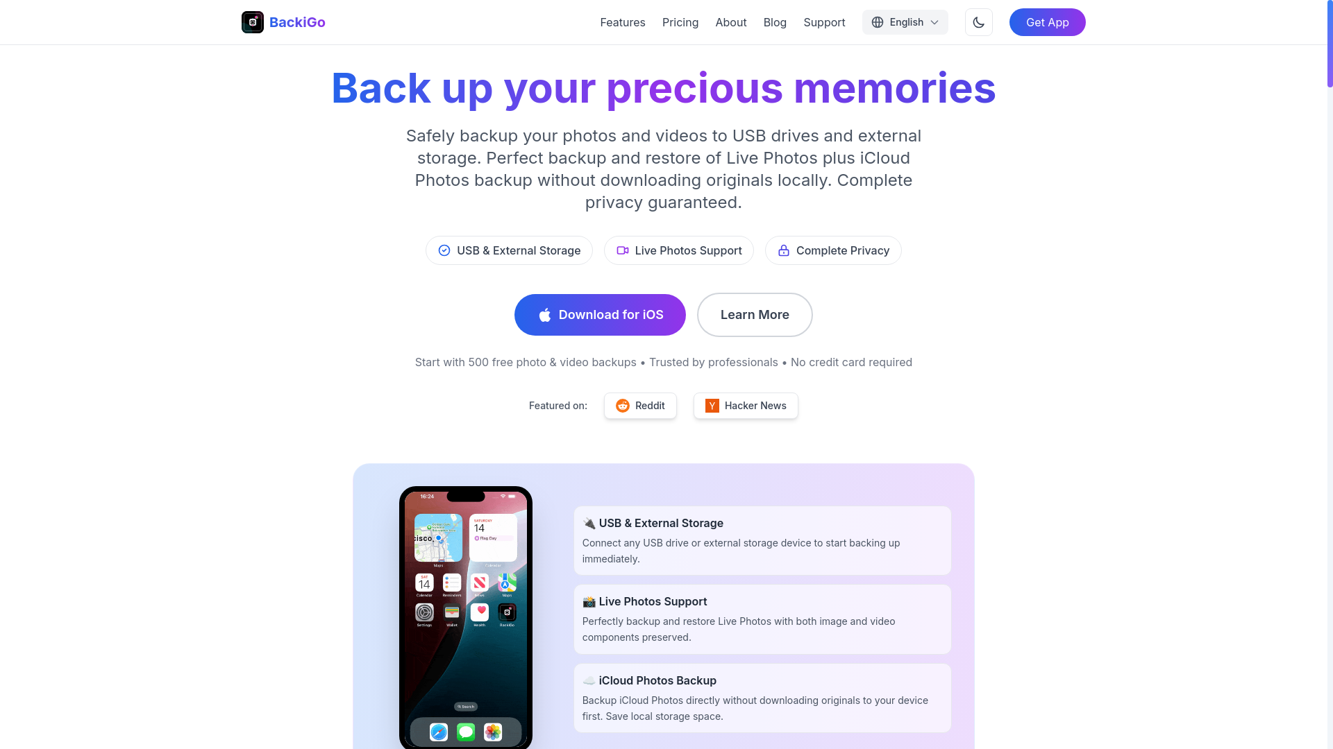 website screenshot of https://backigo.app/