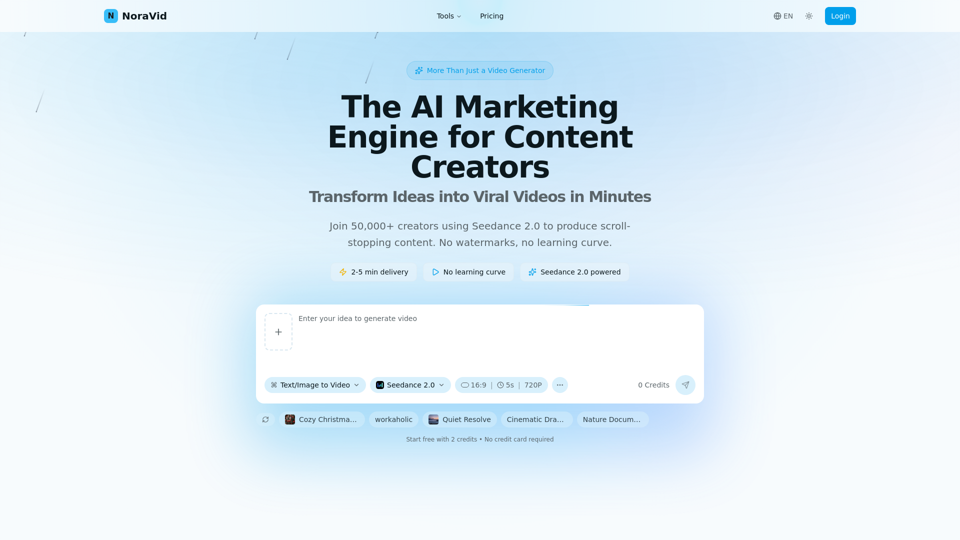 website screenshot of https://noravid.com/