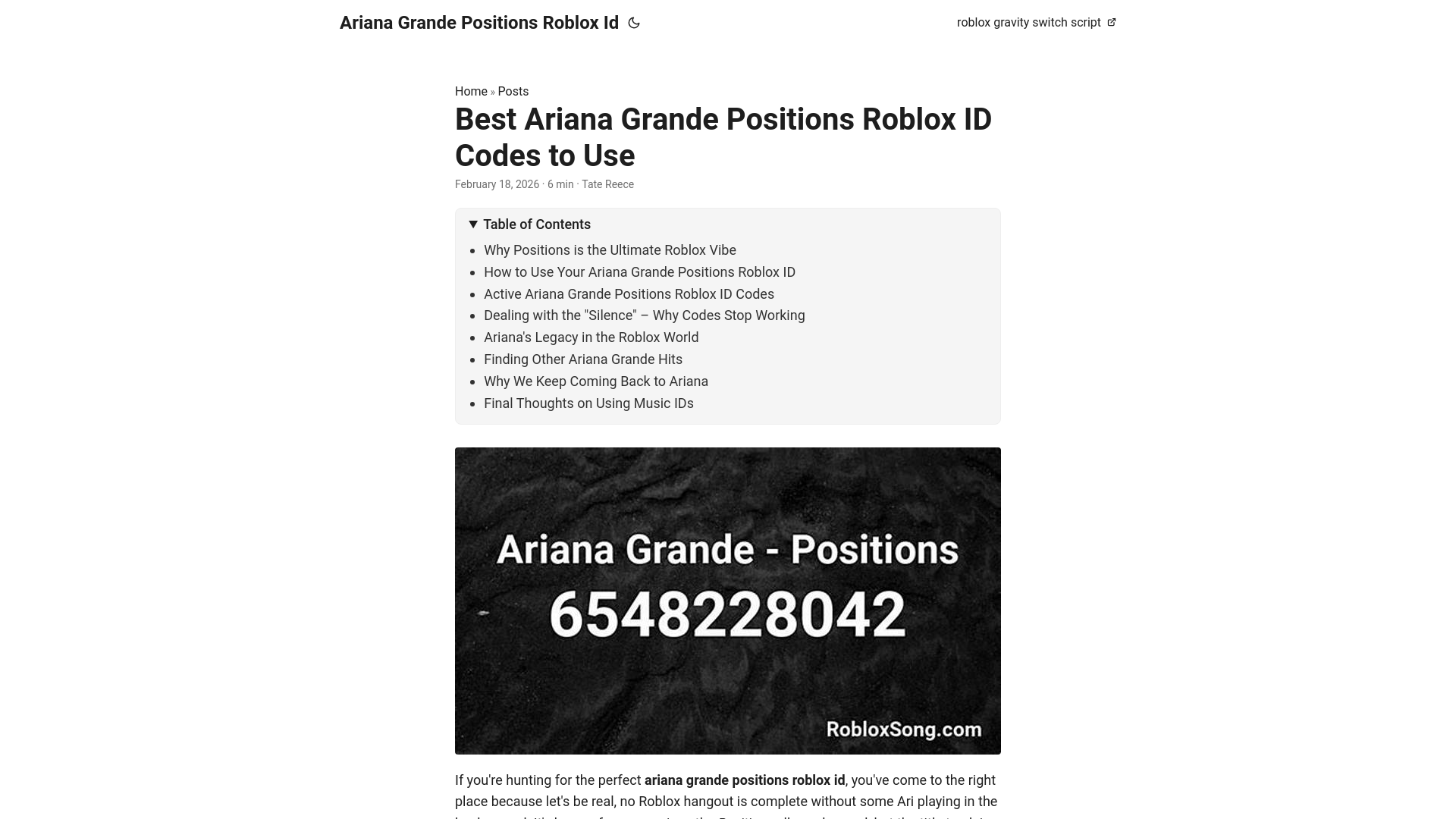 website screenshot of https://ariana-grande-positions-roblox-id.pages.dev/