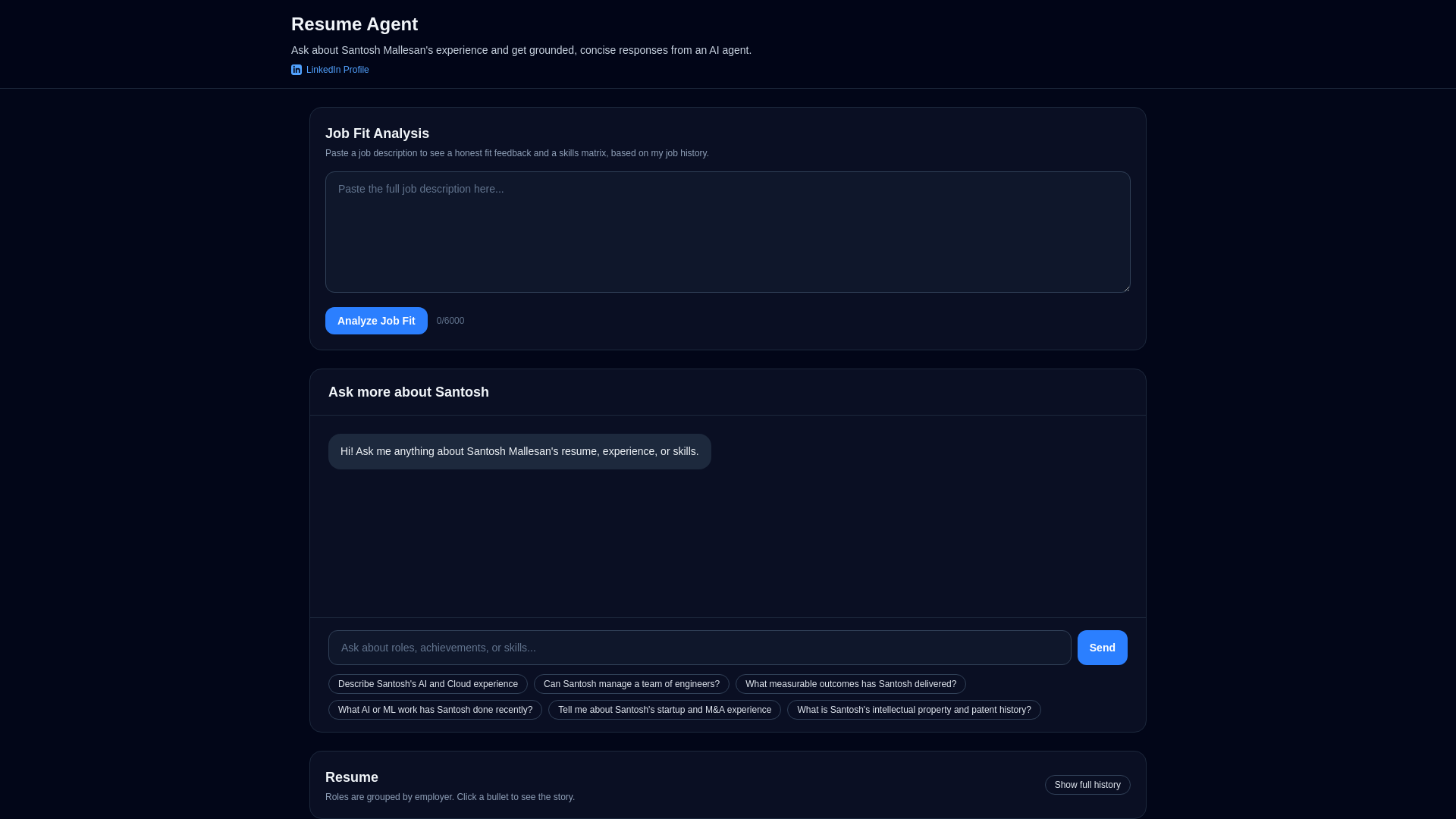 website screenshot of https://mallesan.dev