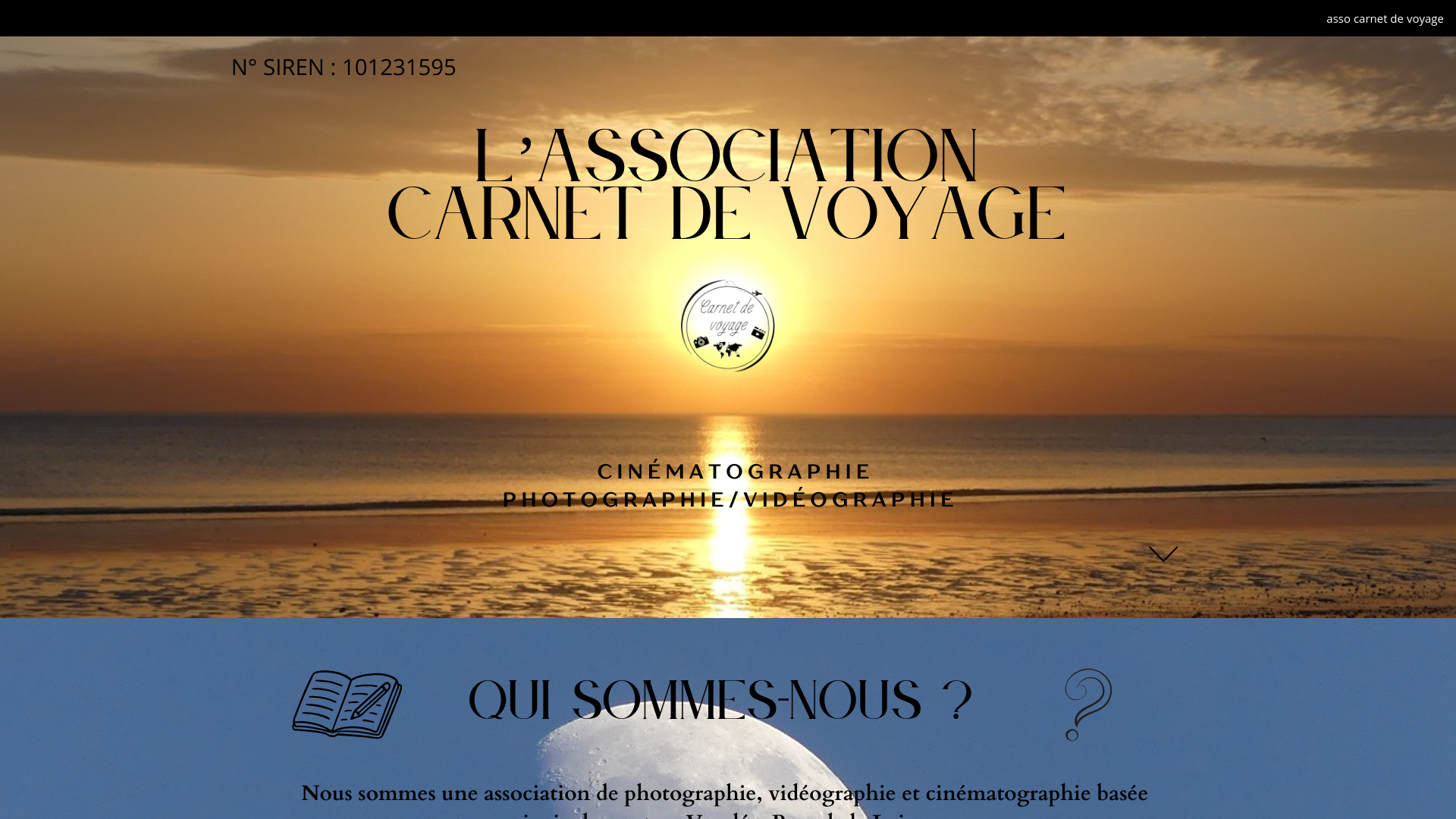 website screenshot of https://assocarnetdevoyage.net