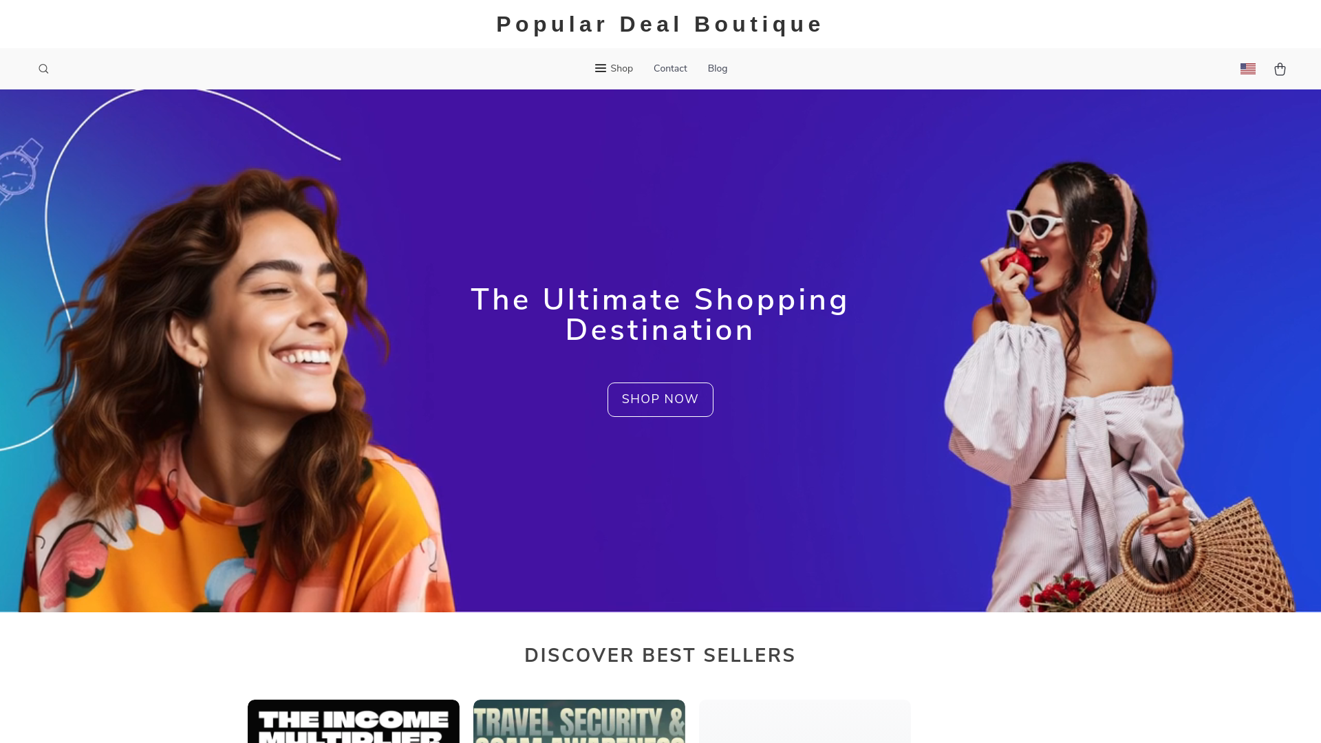 website screenshot of https://populardealboutique.shop/