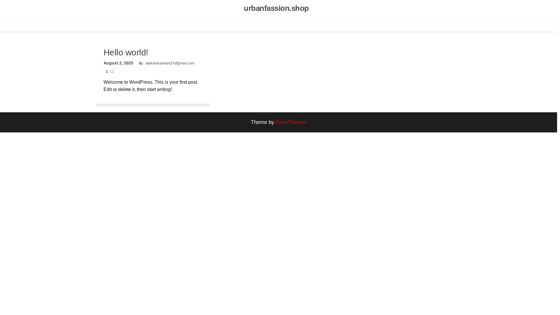 website screenshot of https://urbanfassion.shop/