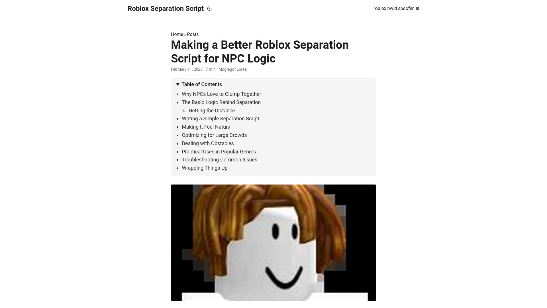 website screenshot of https://roblox-separation-script.pages.dev/