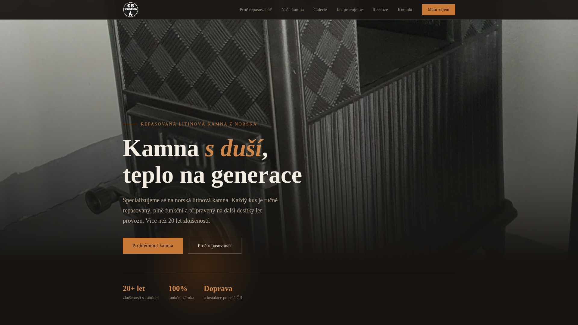 website screenshot of https://cbkamna.cz/