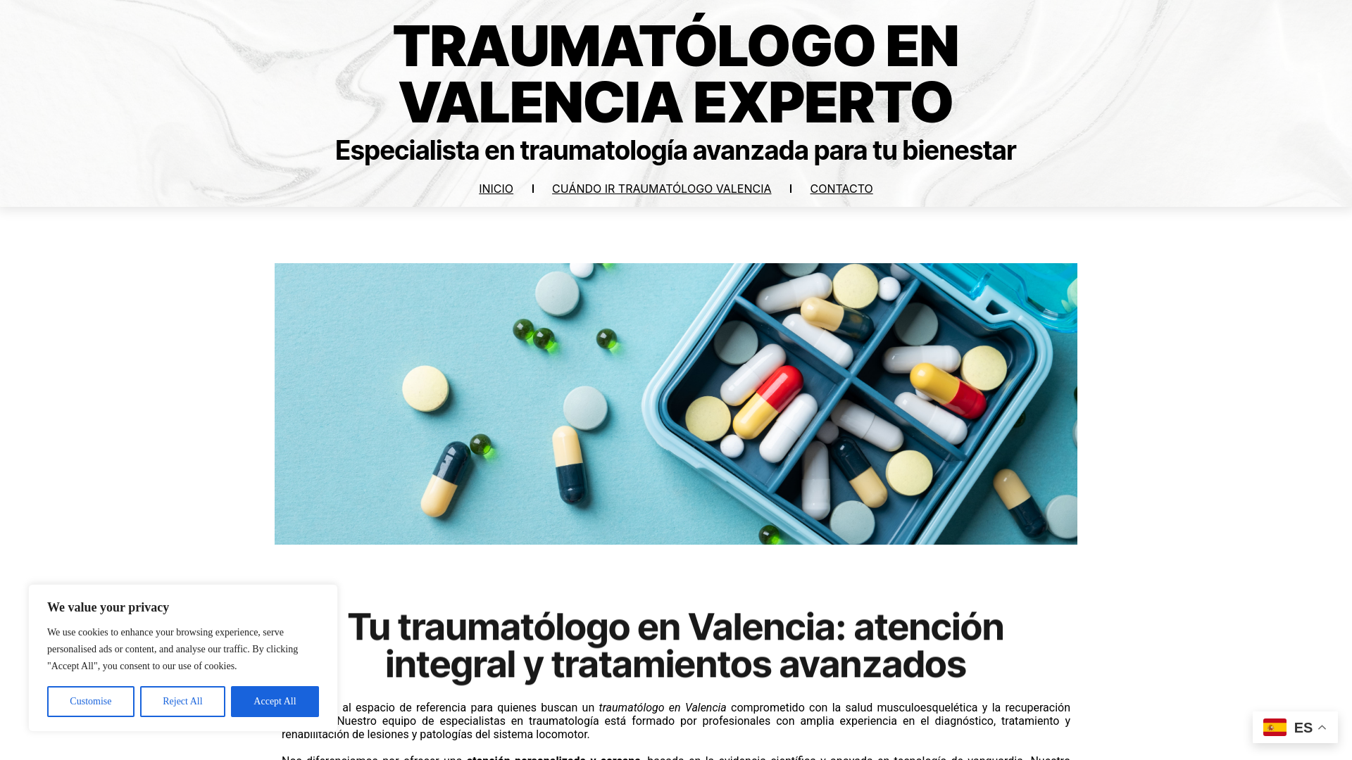 website screenshot of https://expertosentraumatologia.com/