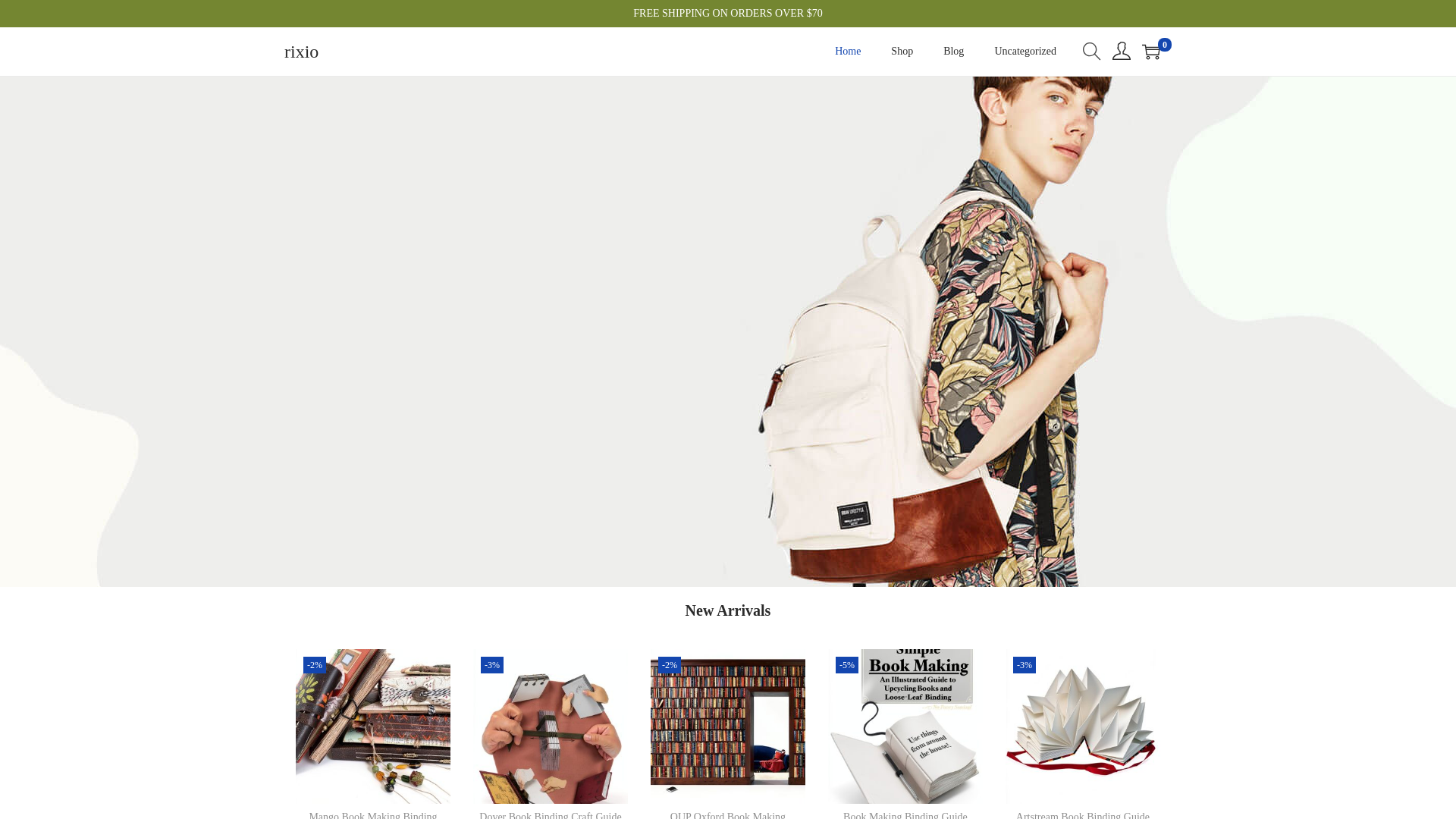 website screenshot of https://rixio.store/