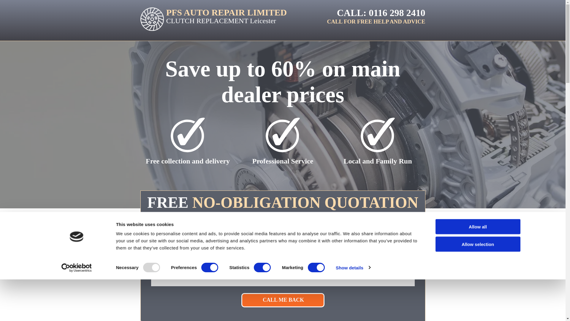 website screenshot of https://pfsclutchleicester.co.uk/