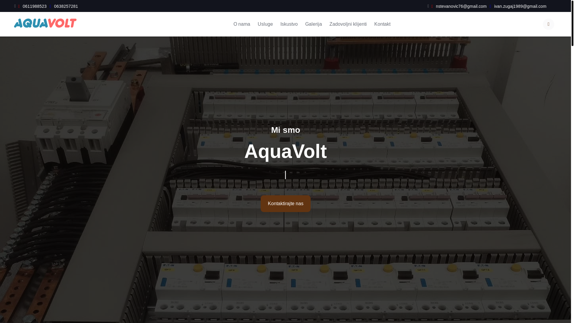 website screenshot of https://aquavolt.rs/