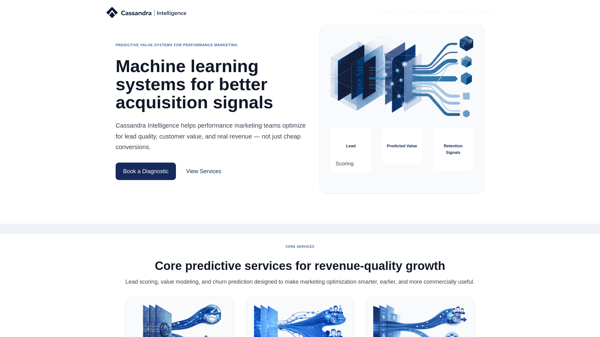 website screenshot of https://cassandraintelligence.com