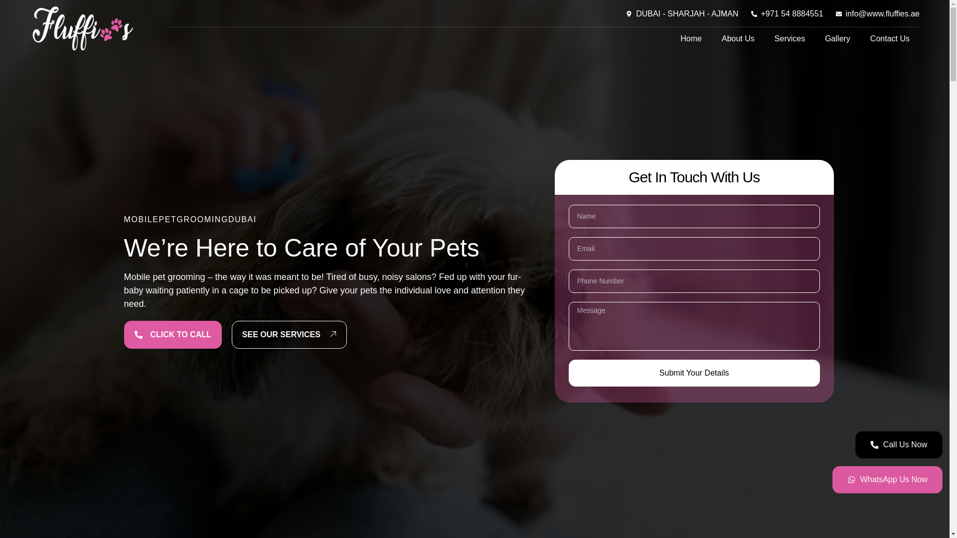 website screenshot of https://mobilepetgroomingdubai.ae/