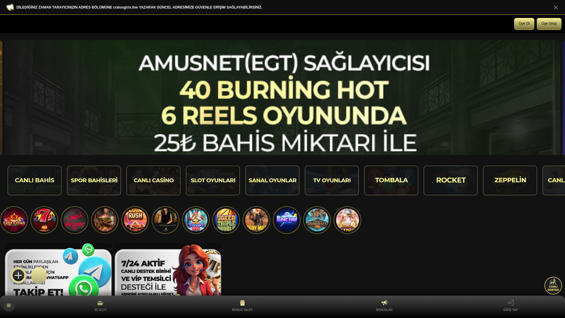 website screenshot of https://cratosroyal904.com/