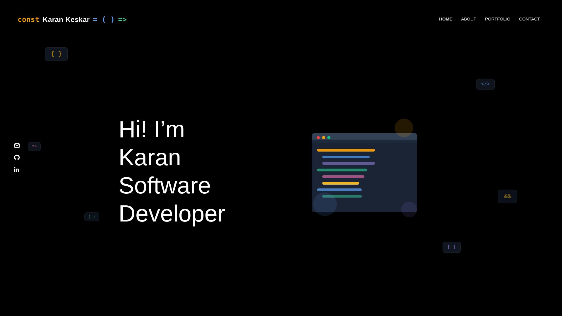website screenshot of https://karankeskar.pages.dev/