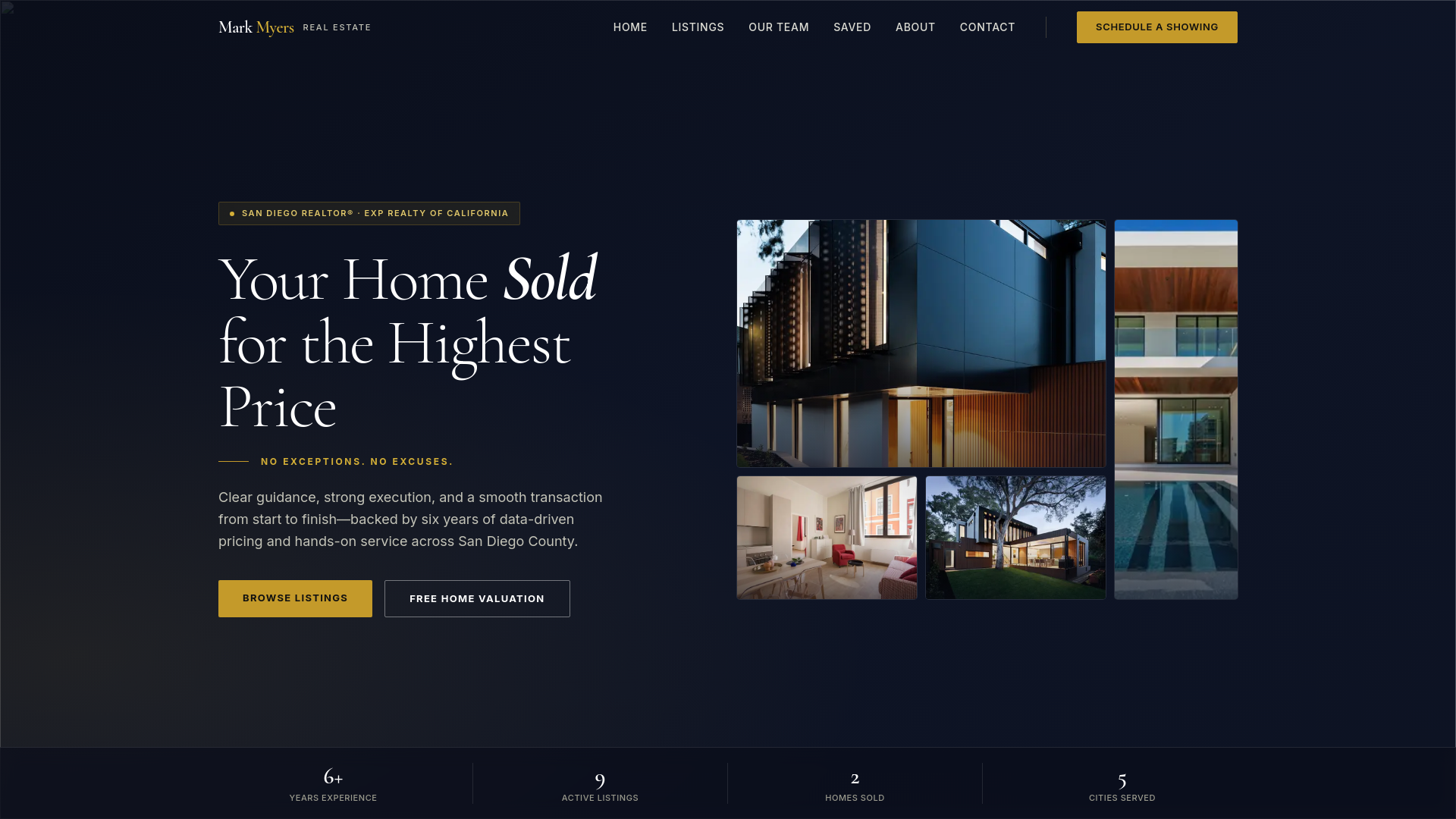 website screenshot of https://markmyersrealestate.com