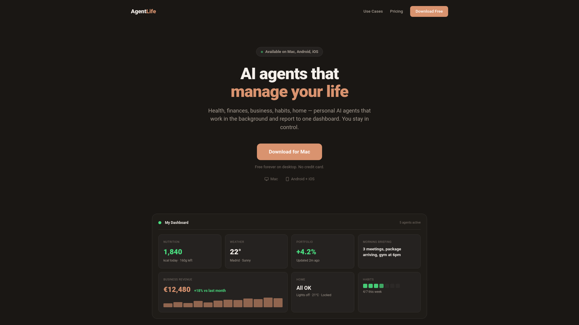 website screenshot of https://agentlife-6uu.pages.dev/