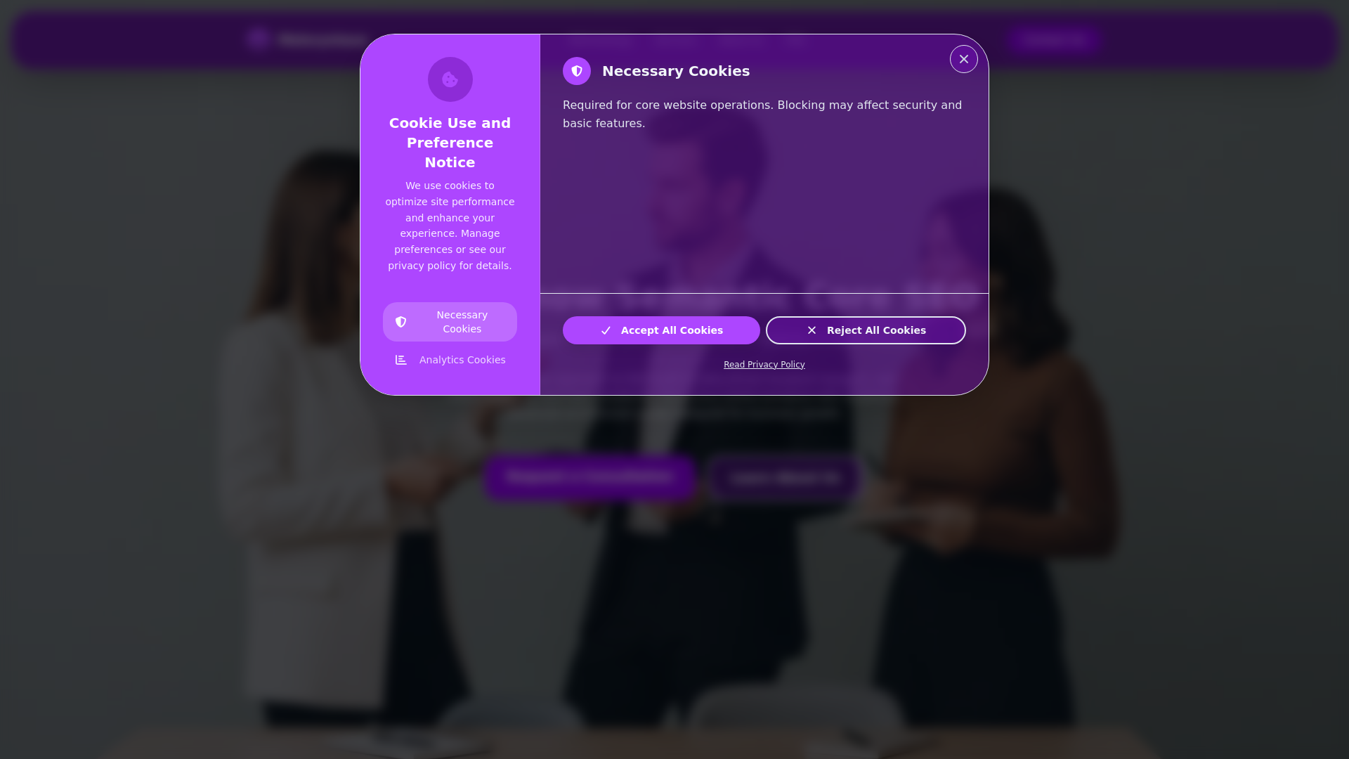 website screenshot of https://meloryntaxa.com/
