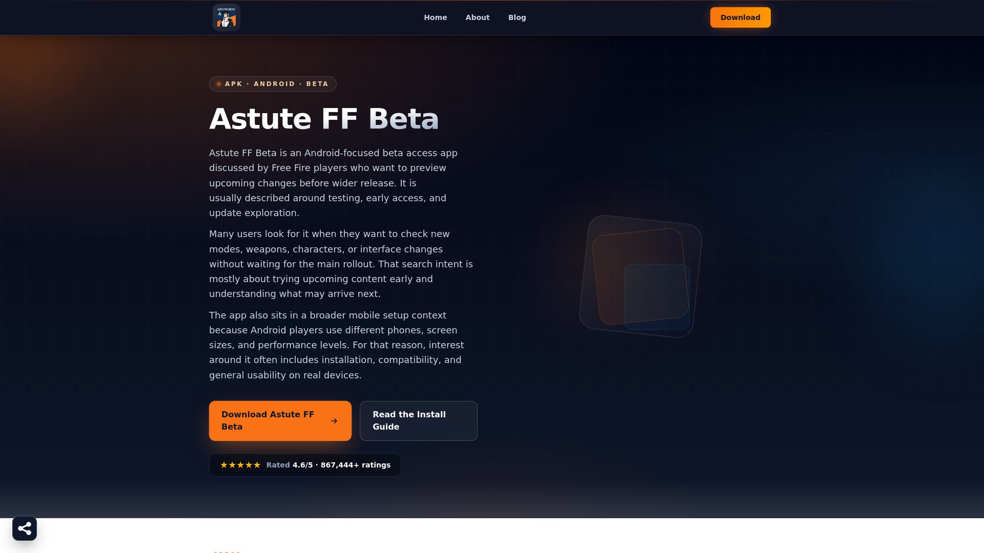 website screenshot of https://astuteffbeta.com/